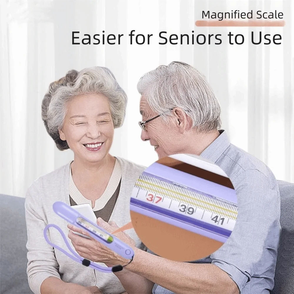 

Intelligent Timing Thermometer Protective Cover LED Light Timer alert Anti Drop Thermometer Case Enlarge Scale Reusable