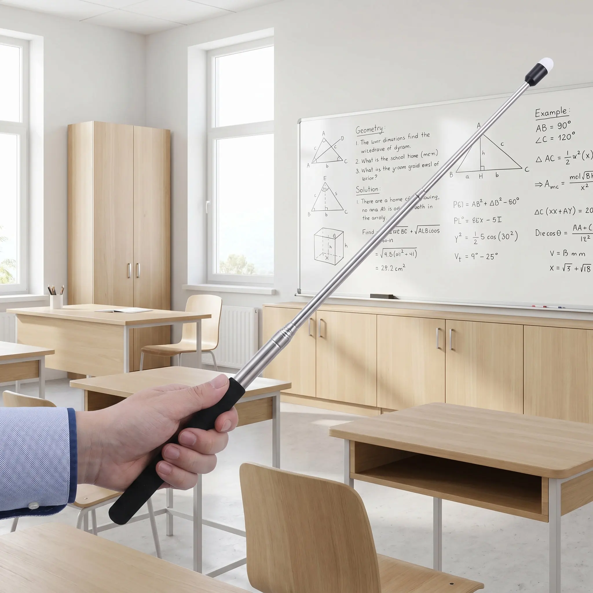 3Pcs Retractable Teaching Pointers Lightweight Extendable Metal Blackboard Pointer Stick for Classroom Presentation Reading