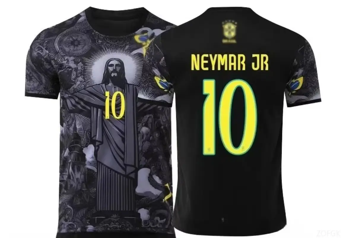 25 nova camiseta de treinamento de futebol edição especial brasileiro jesus redentor impressão 3d secagem rápida respirável esportes manga curta topos