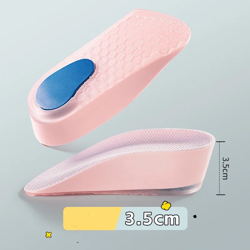 Height-increasing Insoles For Women Invisible No Foot Fatigue Shock-absorbing Silicone Height-increasing Insoles For Men