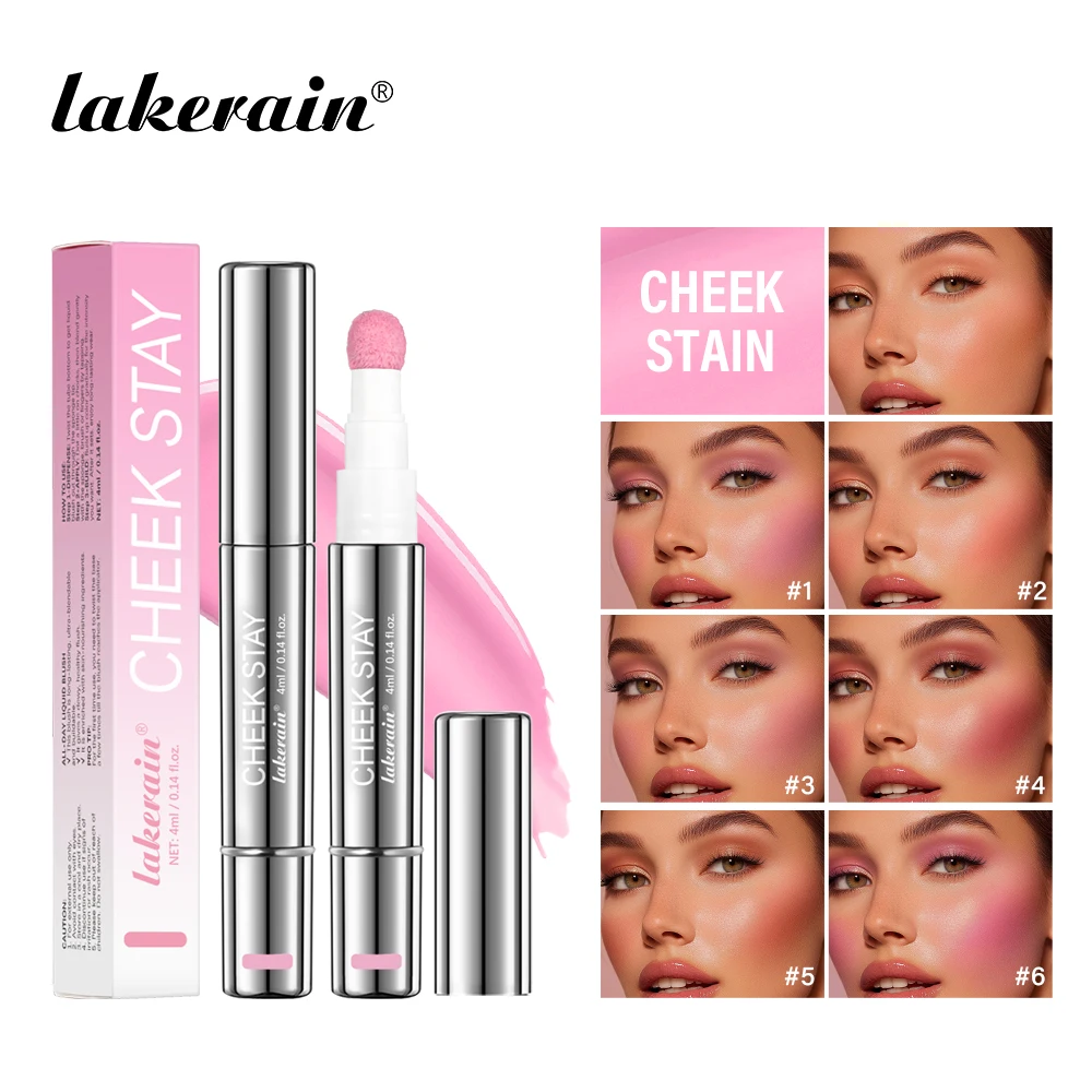 6 Colors Liquid Sponge Cheek Blusher Face Highlighter Long Lasting Natural Skin Tint Face Blush Sponge Wand For Cheek Makeup