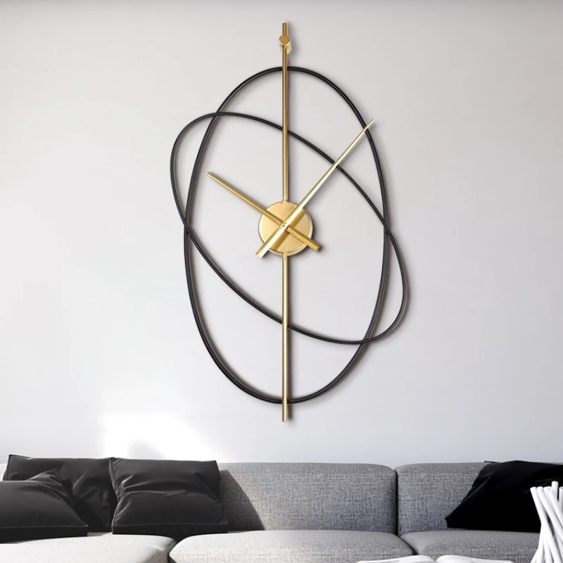 Minimalist Wall Clock Metal Double-layer Hanging Clock Living Room Luxury Silent Clocks Modern Home Decorative Quartz Clocks