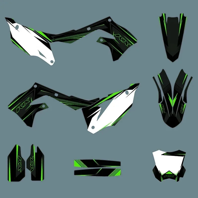 9 Style For Kawasaki KX250F 2021-2024 KX450F 2019-2023 Motorcycle Sticker Kit KXF250 KXF450 Graphic Decal KX 250F KX 450F