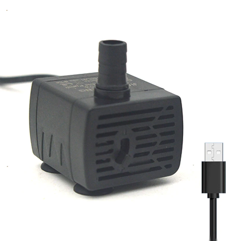 울트라 조용한 USB 수족관 물고기 탱크 여과 펌프 미니 애완 동물 분수 잠수정 조절 흐름 물 순환 펌프 5V 5W