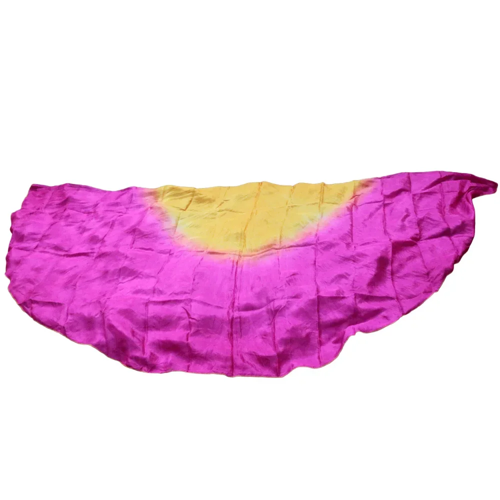 Gradient Color design 100% real silk belly dance veil Bellydance Props Silk veil semicercle veil wholesale 250*114cm Orange+Rose