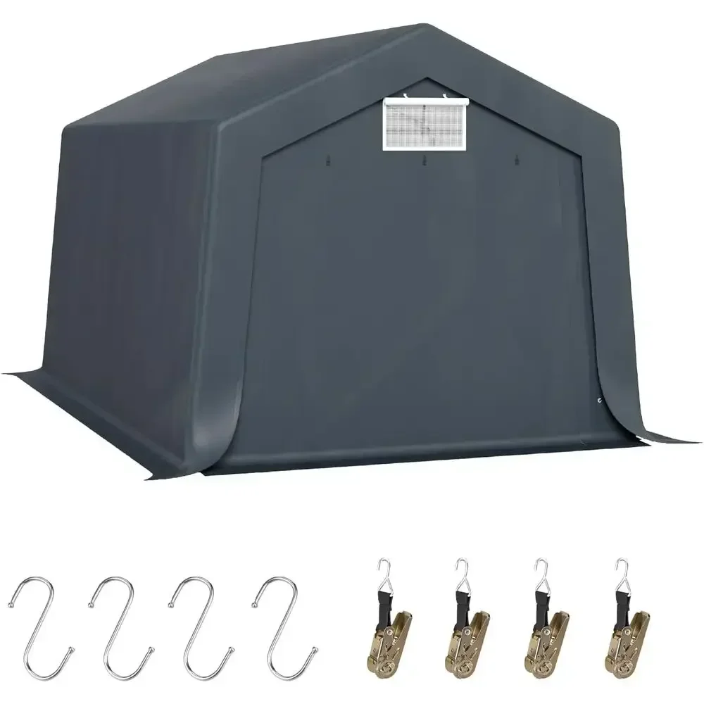Storage Shelter Shed, 10x15 t Portable Shed Outdoor Carport with Roll-up Zipper Door & Vents, Outdoor Storage Shed Portable Gara