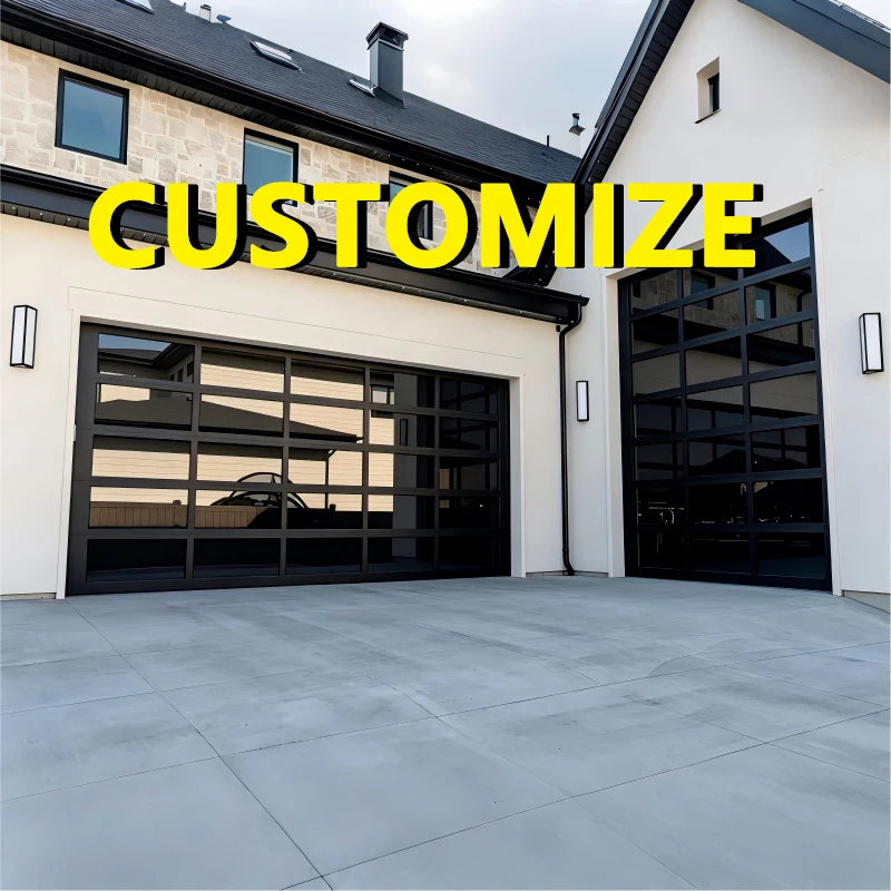 Any size custom full automatic sectional aluminum garage door remote manual dual mode thermal insulated anti pinch easy home