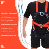 Adjustable Safety Harness for Work in Height with 2M Safety Rope Belt Carabiner Outdoor Climbing Full Body Security Protection