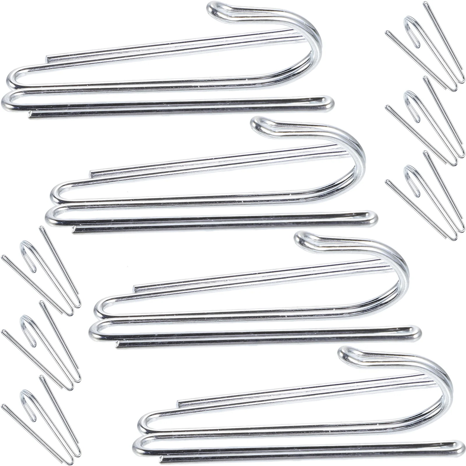 

50 Pcs Curtain Hook Bath Hooks Drapes Coat Hanger Clips for Curtains Stainless Steel Clothes Rack