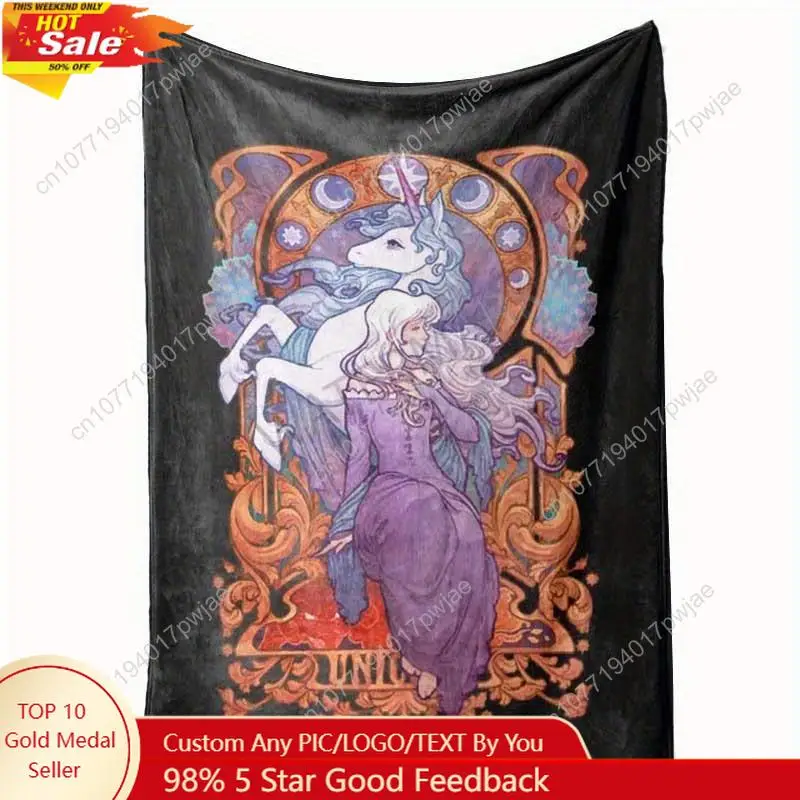 

Lady Amalthea The Last Unicorn Soft sofa Flannel Blanket Custom blankets