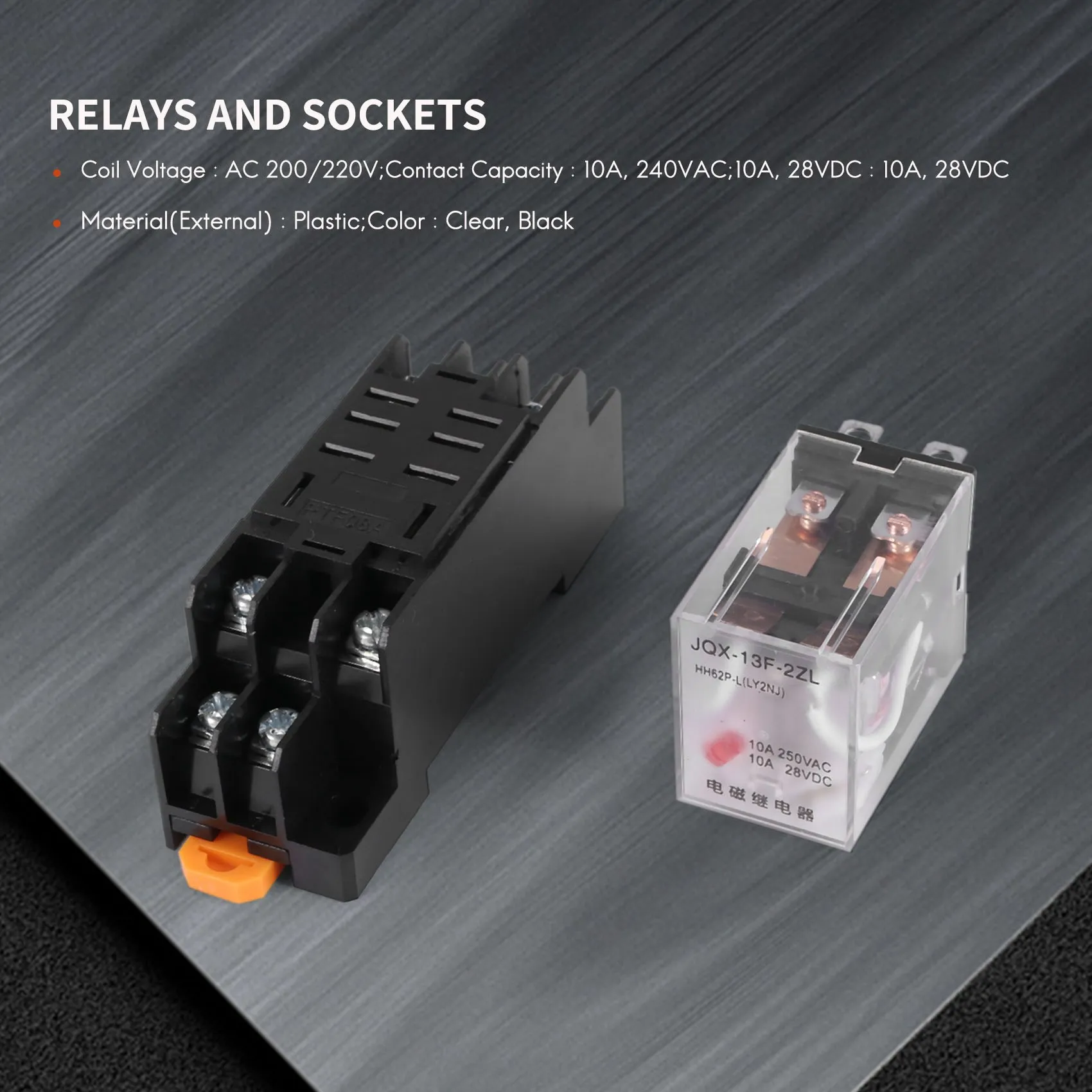 A97I-LY2NJ HH62P-L JQX-13F 220V AC Coil DPDT Power Relay 8 Pin W PTF08A Socket
