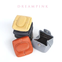 Genuine Leather Coin Purse Protable Soft Cowhide Square Fancy Mini Wallet Fashion Portable Earphone USB Storage Tray Pouch Bag