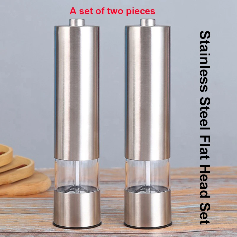 A Set of Two Pieces Multi-functional Pepper Spice Grinder Electric Pepper Grinder Kitchen Black Pepper Sea Salt Grinder Device