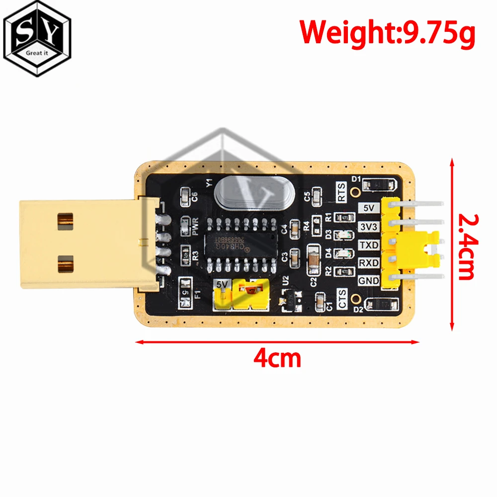 1PCS conversor USB TTL UART módulo CH340G CH340 3.3V 5V interruptor