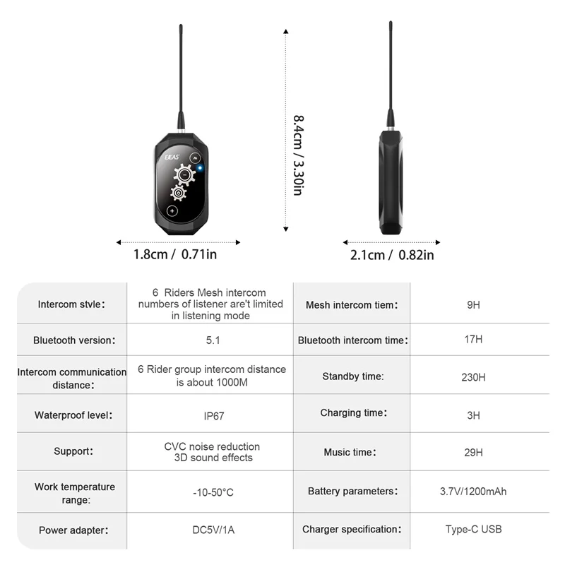 TLCRETE GY118 Comunicação Industrial Full Duplex Sem Fio Walkie Talkie Novo Design Bluetooth Malha Intercomunicador Industrial Waterpr