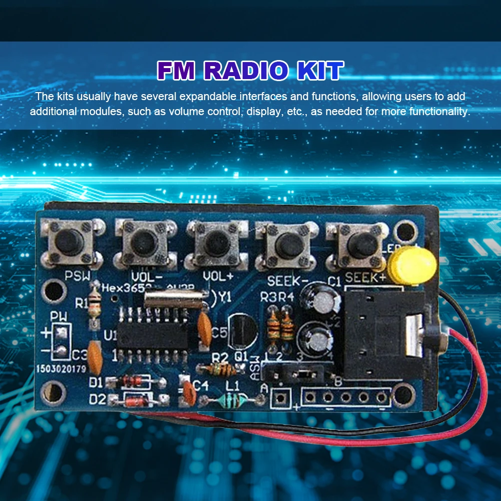 Wireless Stereo FM Radio Receiver Module 76MHz-108MHz DIY Radio Receiver Kit FM DIY Electronic Kits