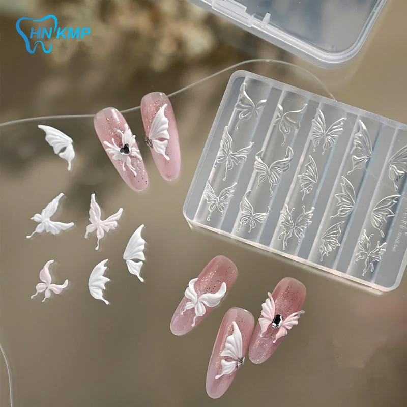 Floral Butterfly Print Crystal Nail Art Mold for Unique and Artistic DIY Home Nail Creations
