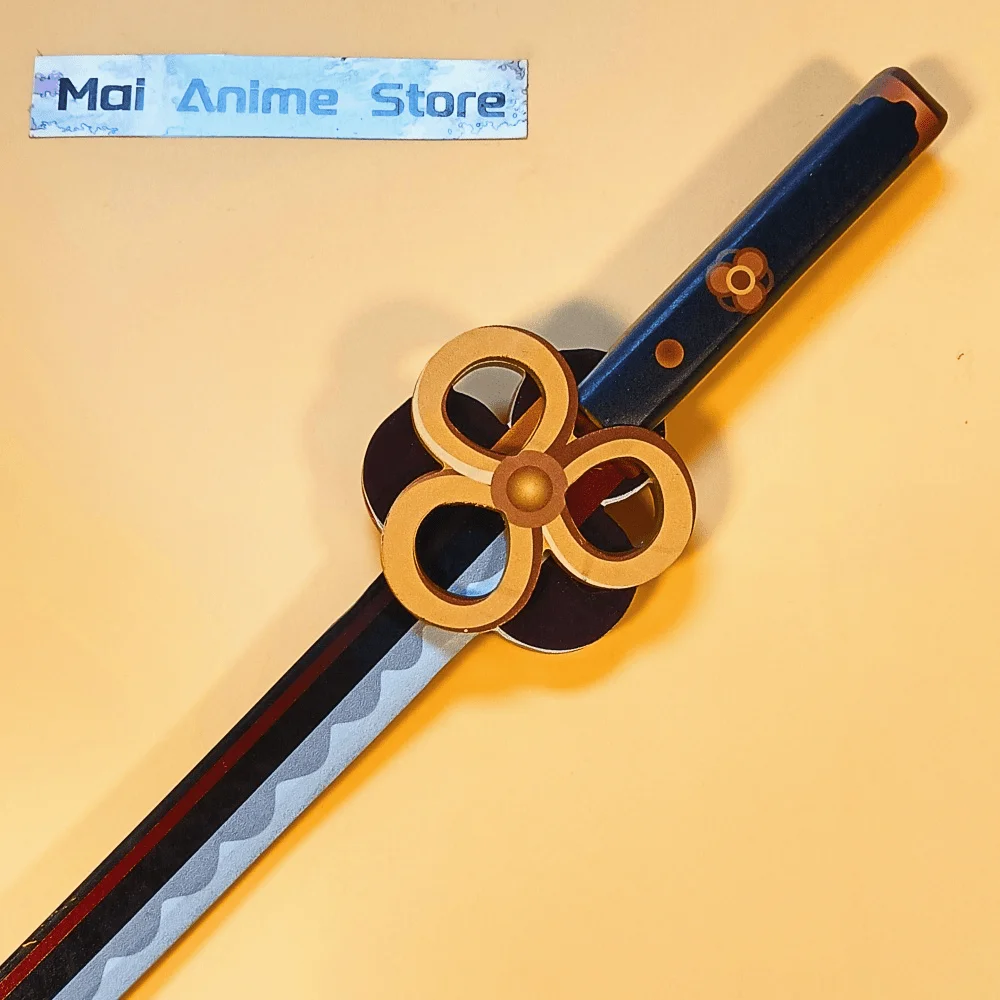 70cm anime genshin impacto katana chiori cosplay prop espada sabre faca ninja de madeira tamanho real japonês katana brinquedo afiado presente