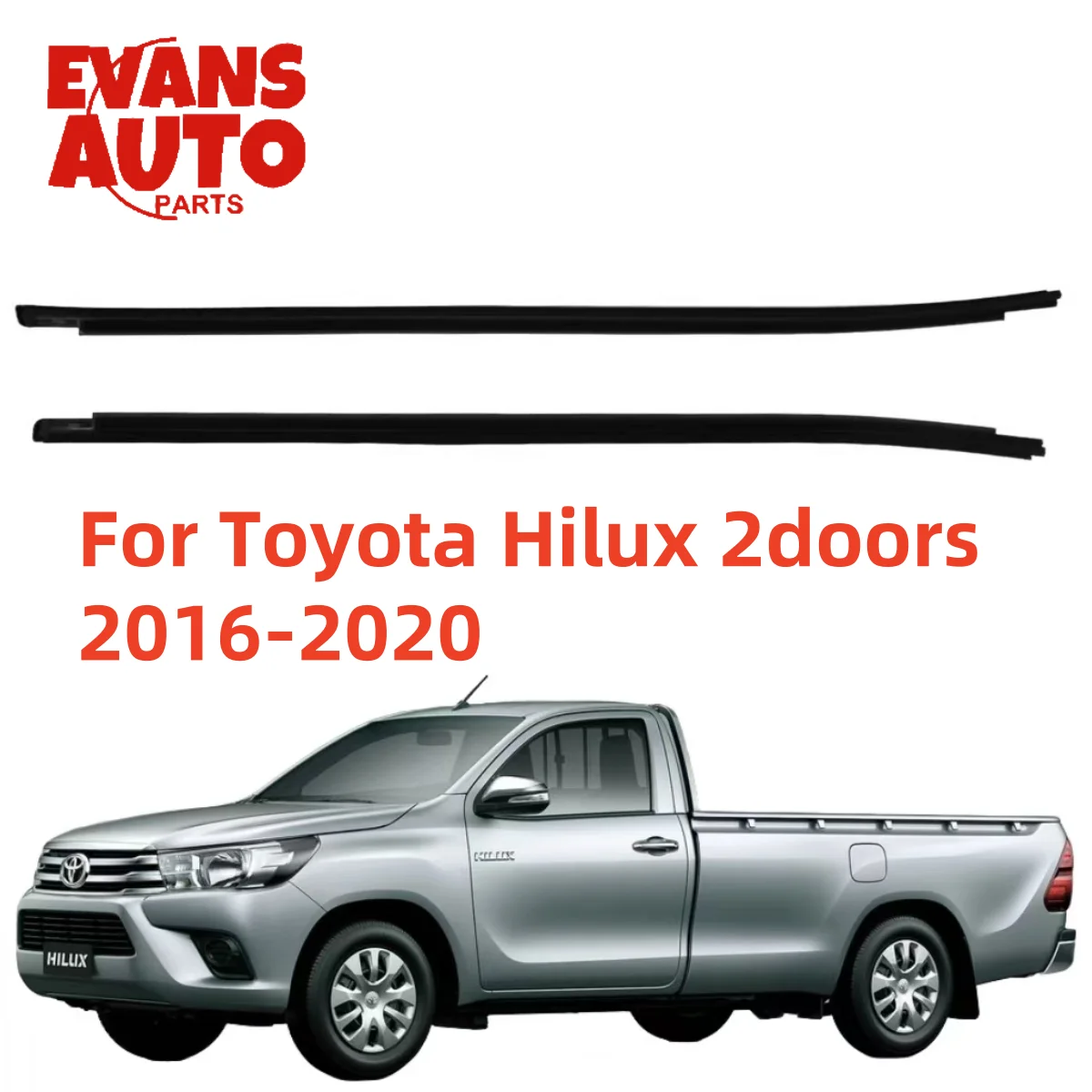 

2Pcs Car Window Weatherstrip For Toyota Hilux 2doors 2016-2020 68162-0K040 68161-0K040