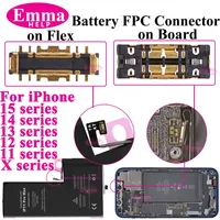 EmmaHelp 10pcs FPC Connector Battery Flex Cable For iPhone 11 12 13 14 15 Pro Max X XR 8 Plus Connector Clip Plug