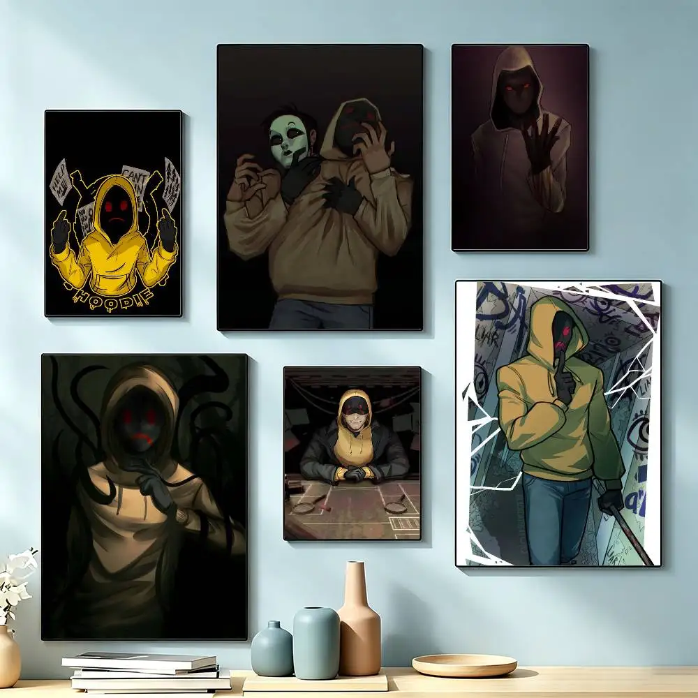 Horror M-Marble Hornets H-Hoodie  Poster High Quality Dorm Living Room Aesthetic Wall Decoration Painting Stickers Gift