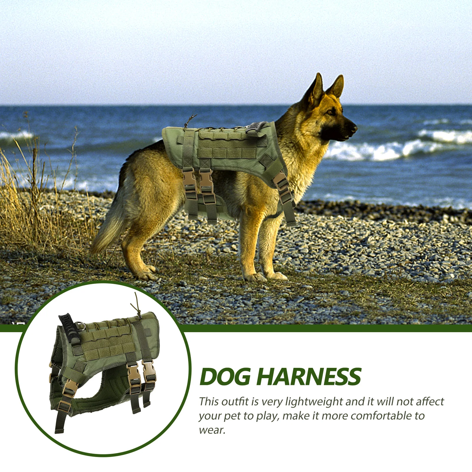 

Oxford Cloth Dog For Large Dogs Multi-Functional Pet Vest German Shepherd Training Gear Reinforced Wear Resistant Service Dog