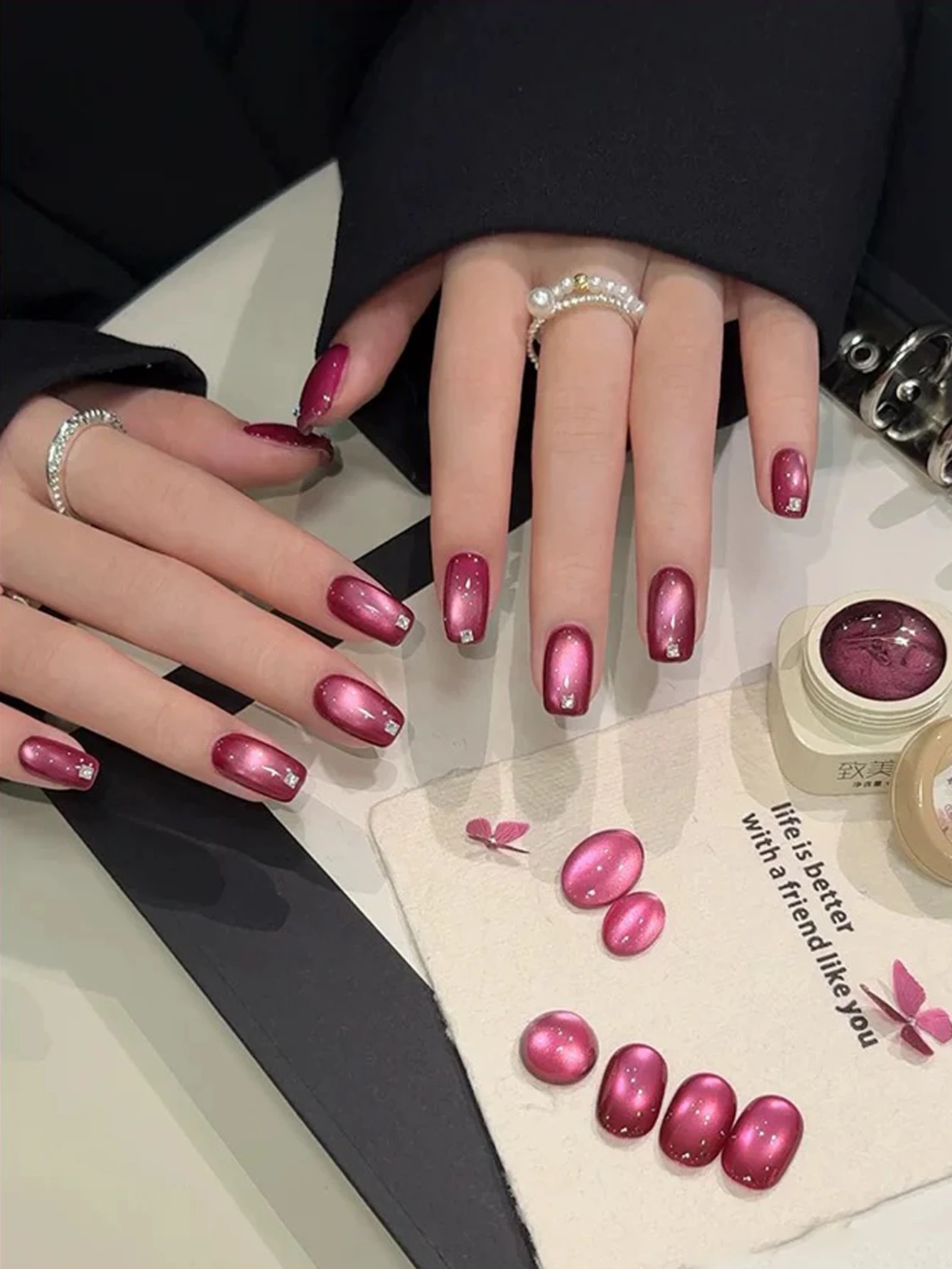 1-6 pièces 15ml automne ongles Sakura rose oeil de chat Gel vernis à ongles UV LED durcissement vacances femmes cadeau Nail Art fournitures quotidiennes ensemble de bricolage