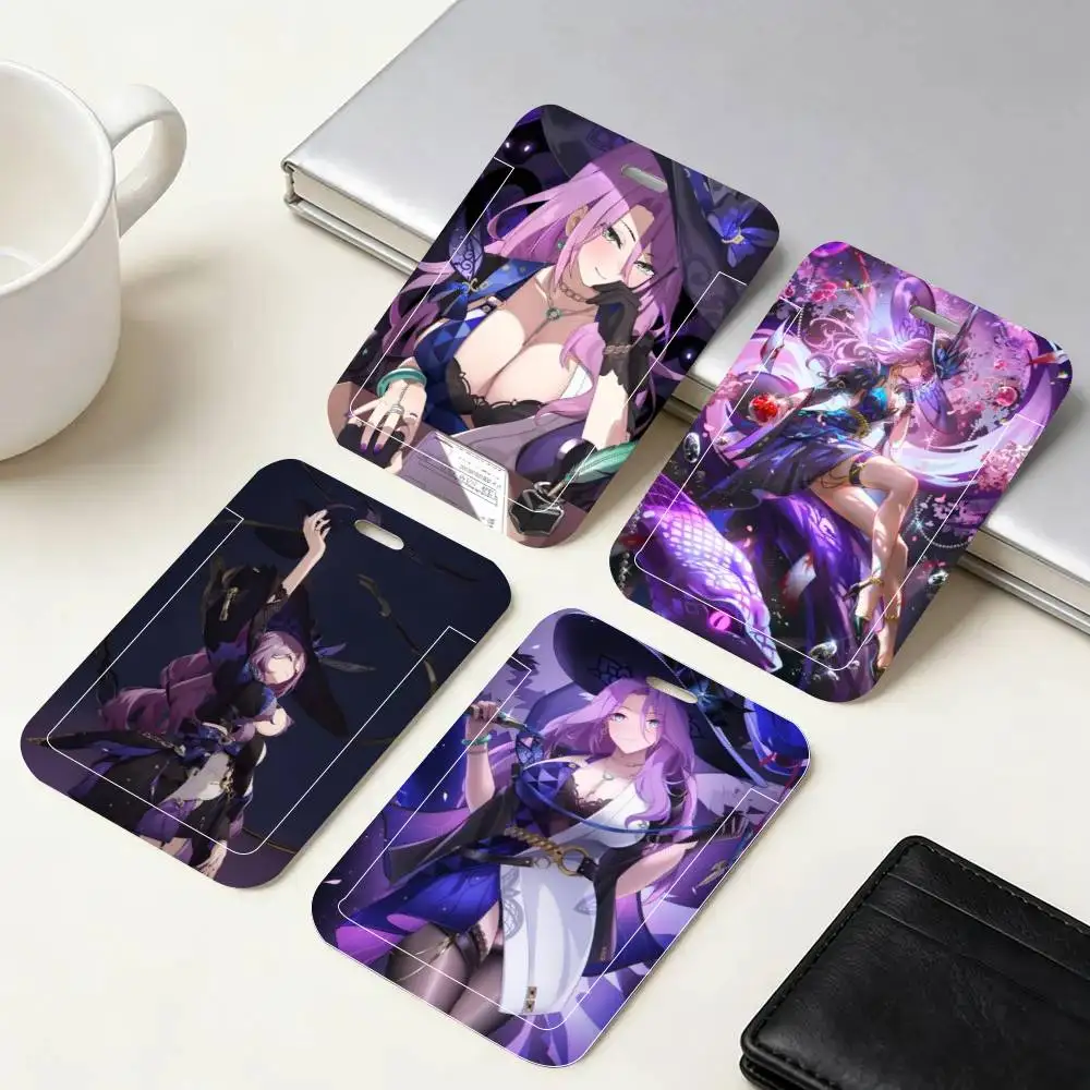 Game Honkai Star Rail Jade ID Card Holder Neck Strap Pendant Door Badge Holder Lanyards Keychain Work Credential Case Gift