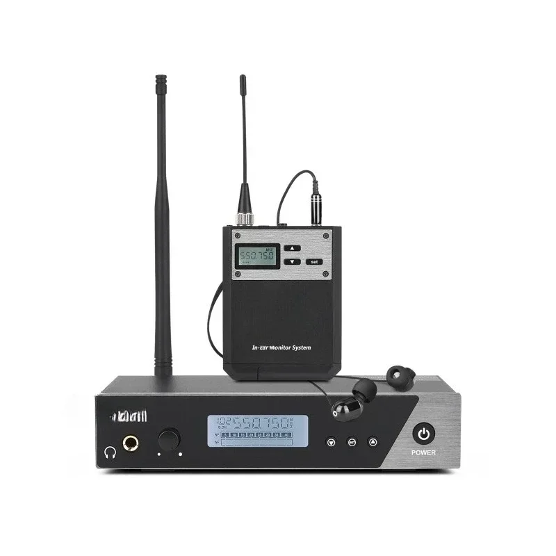 Wireless stage monitor earphone monitor dual channel launch band recording return tow a UHF IEM1100