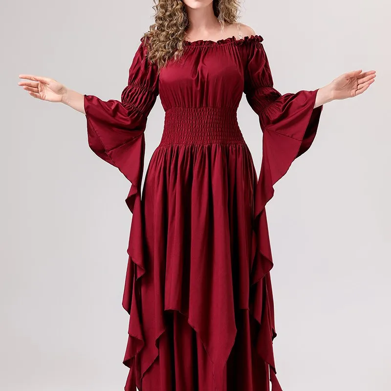 loween Medieval Renaissance Retro Long Dr Women's Costume Ele Gown for Stage Performances And Cultural Events