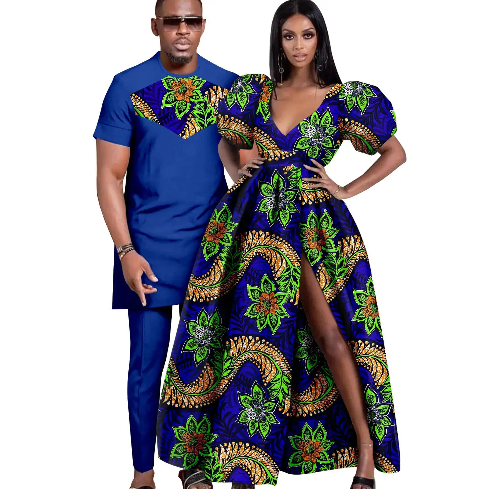 Dashiki عشاق الأفريقية دعوى ملابس الحفلات الزوج والزوجة دعوى الملابس الأفريقية للزوجين الرجال والنساء زوجين ملابس الزفاف #2