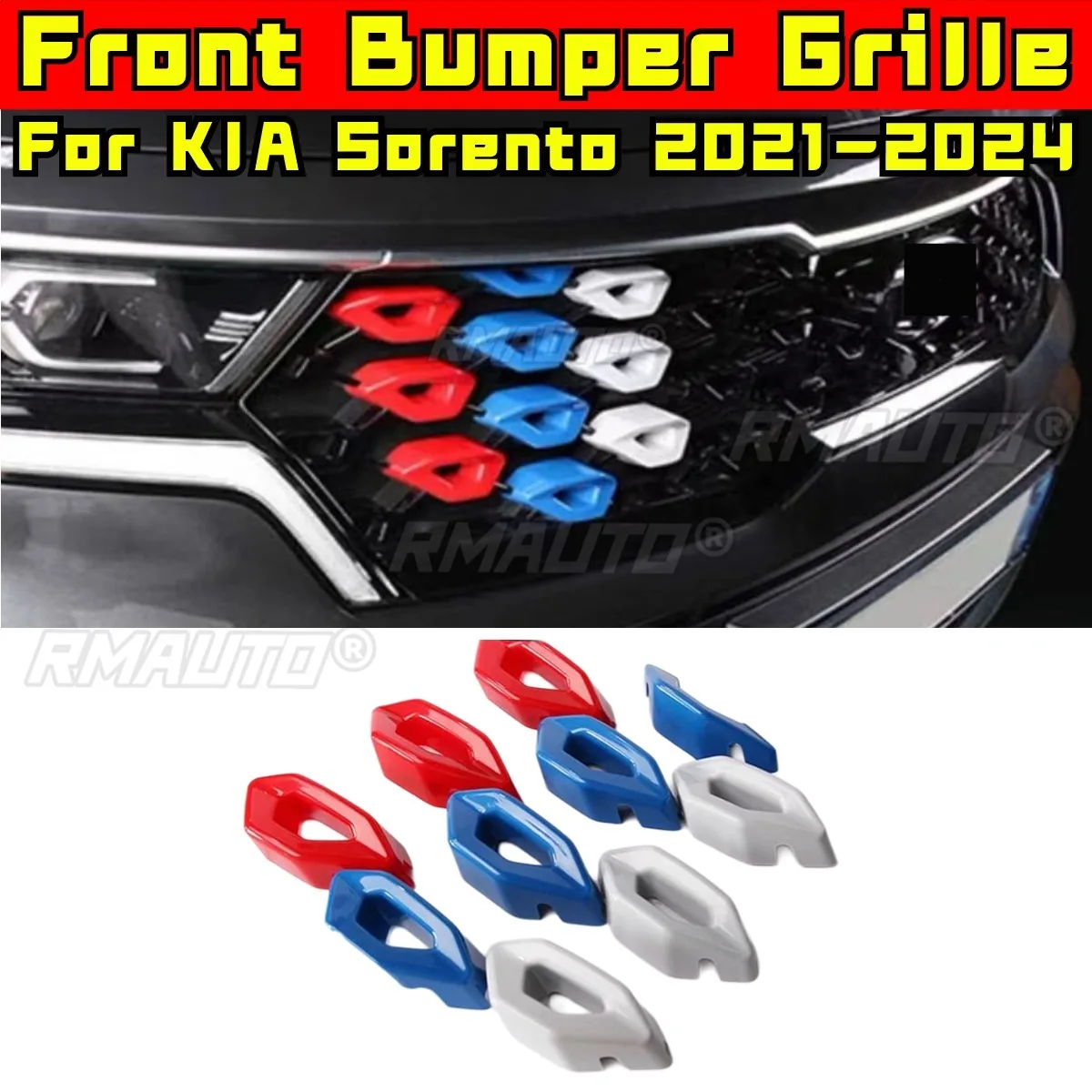 

For KIA Sorento 2021-2024 Exterior Part Front Racing Upper Grille Racing Grills Car Front Bumper Racing Grille Exterior Part