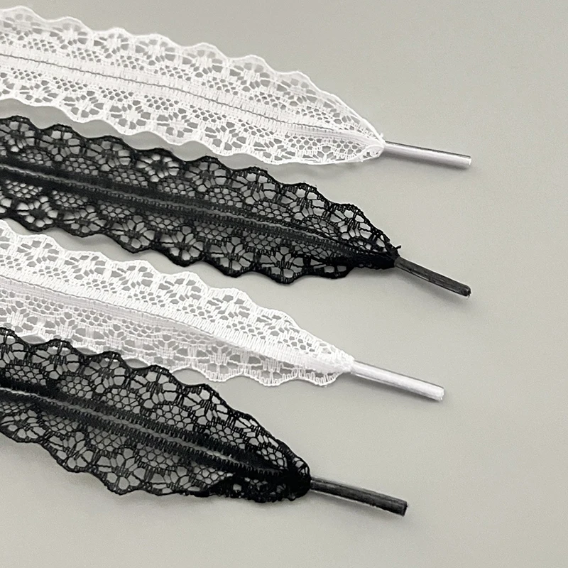 1Pair Sweet Lace Style Shoelace Replacement Stylish Shoe Decor Accessories For Daily Footwear