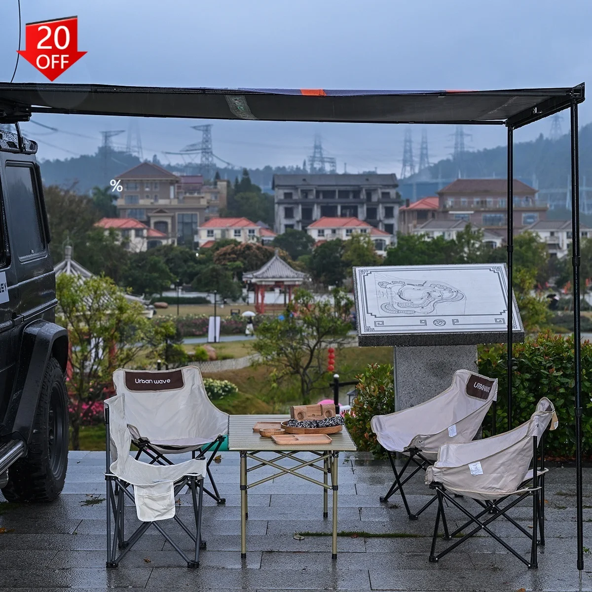 

Outdoor Camping Waterproof Awning Tent 4x4 Offroad Car Roof Car Roof Tent Side Awning Suv Awning without above tent