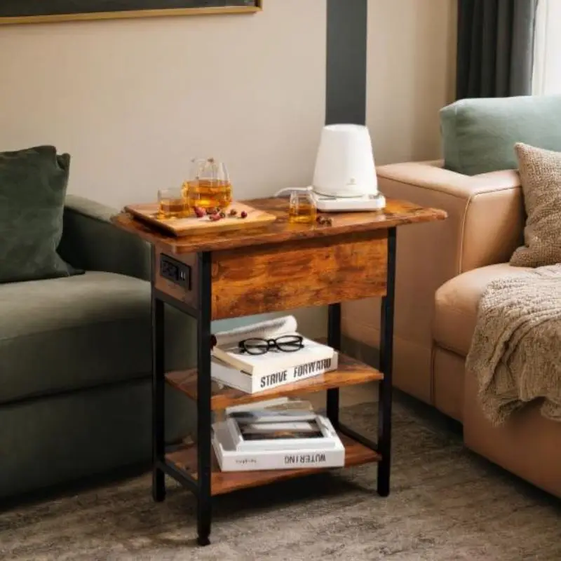 Modern Small Tea Table Simple and Easy to Move Side Cabinet for Home as Sofa Side Table or Coffee Table
