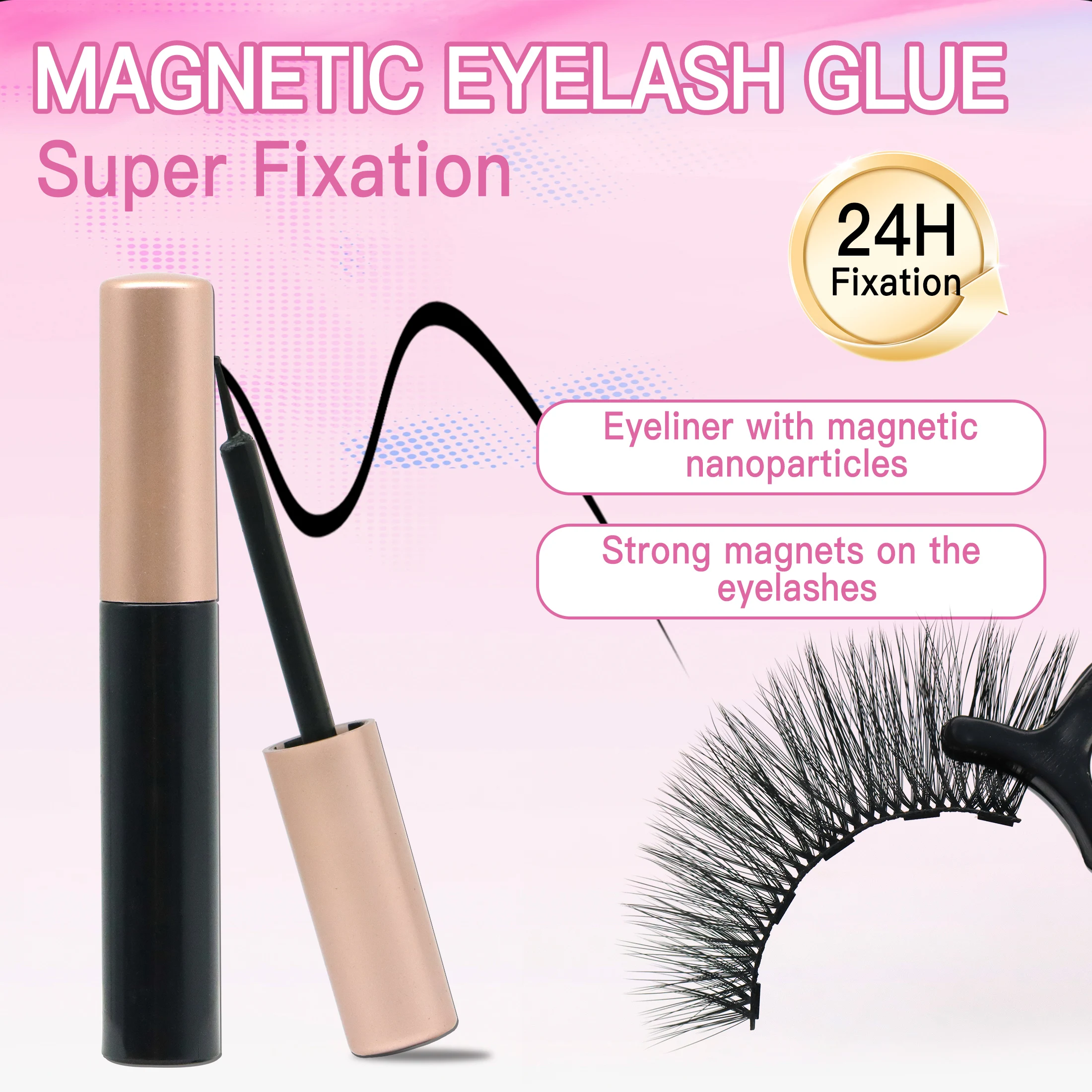 3 أزواج الرموش المغناطيسية كحل الملقط مجموعة ثلاثية الأبعاد رموش بالمنك الطبيعية الاصطناعي الرموش الصناعية رقيق حجم Wispy #6