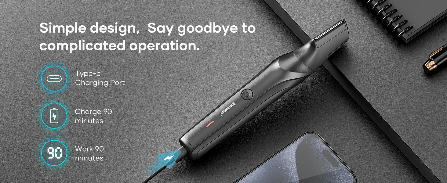 Kensen S6 Elektrischer Haarschneider für Männer, Body Groomer Clipper, IPX5, wasserdicht, tragbar, Leistengegend, Schamhaarschneider, Rasierer für Friseur – Detail 7