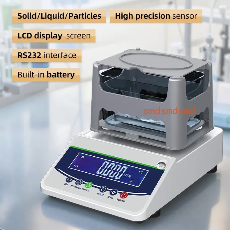 Solid Density Meter 300g/600g Specific Gravity Meter Ceramic/Metal Solid Liquid Density Purity Tester Density Balance