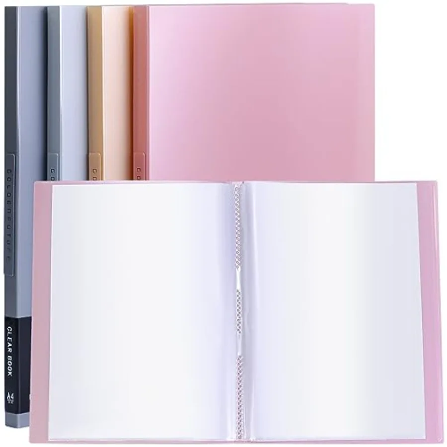 Carpeta Tuhangcc con fundas de plástico 8,5x11 Carpeta de portafolio de arte resistente de 20 bolsillos con protector de hoja transparenteDisplays 40 páginas