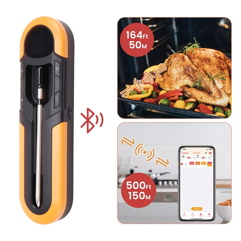 BUENO-termómetro inalámbrico para alimentos, carne, filete, Digital, Bluetooth, accesorios para barbacoa, cocina, horno, parrilla, barbacoa, termómetros inteligentes