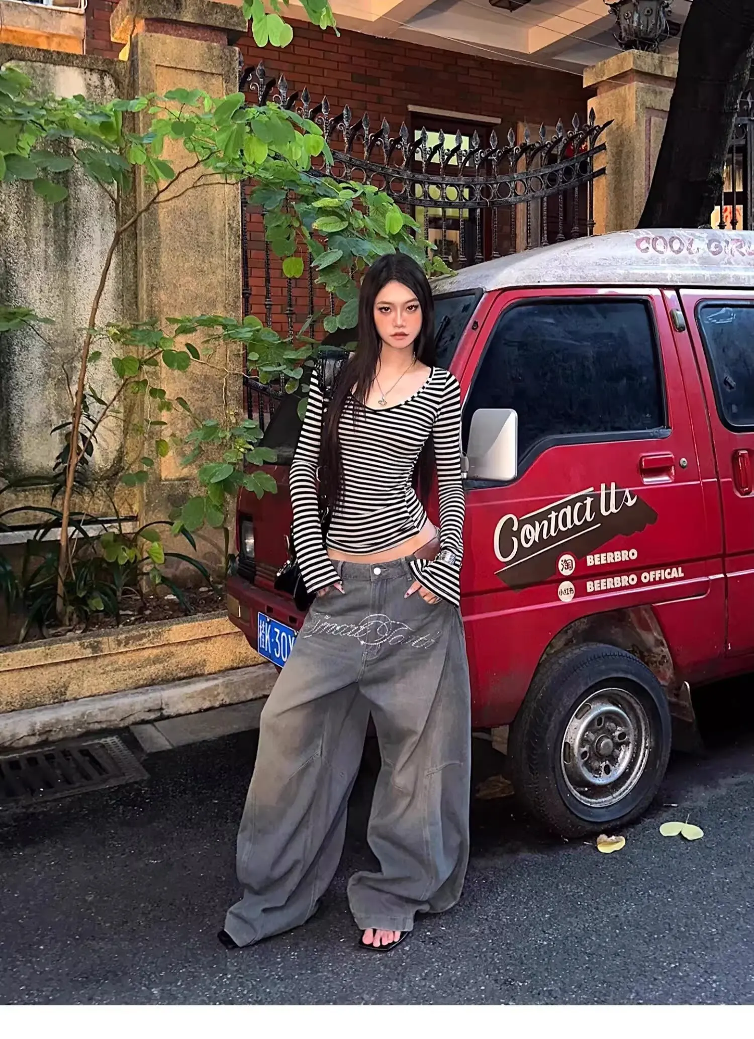 

Промытые винтажные джинсы с кошачьими усами, широкие джинсы с изогнутыми ножками, подходящие как для мужчин и женщин, свободные американские уличные свободные брюки