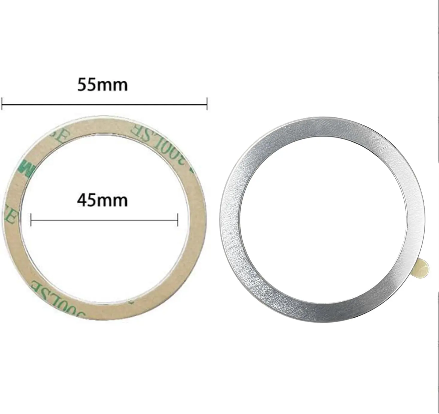 ملصق عام بحلقة معدنية للشاحن المغناطيسي ، متوافق مع iPhone ، وAndroid ، وجميع الهواتف المحمولة ، 3 * *