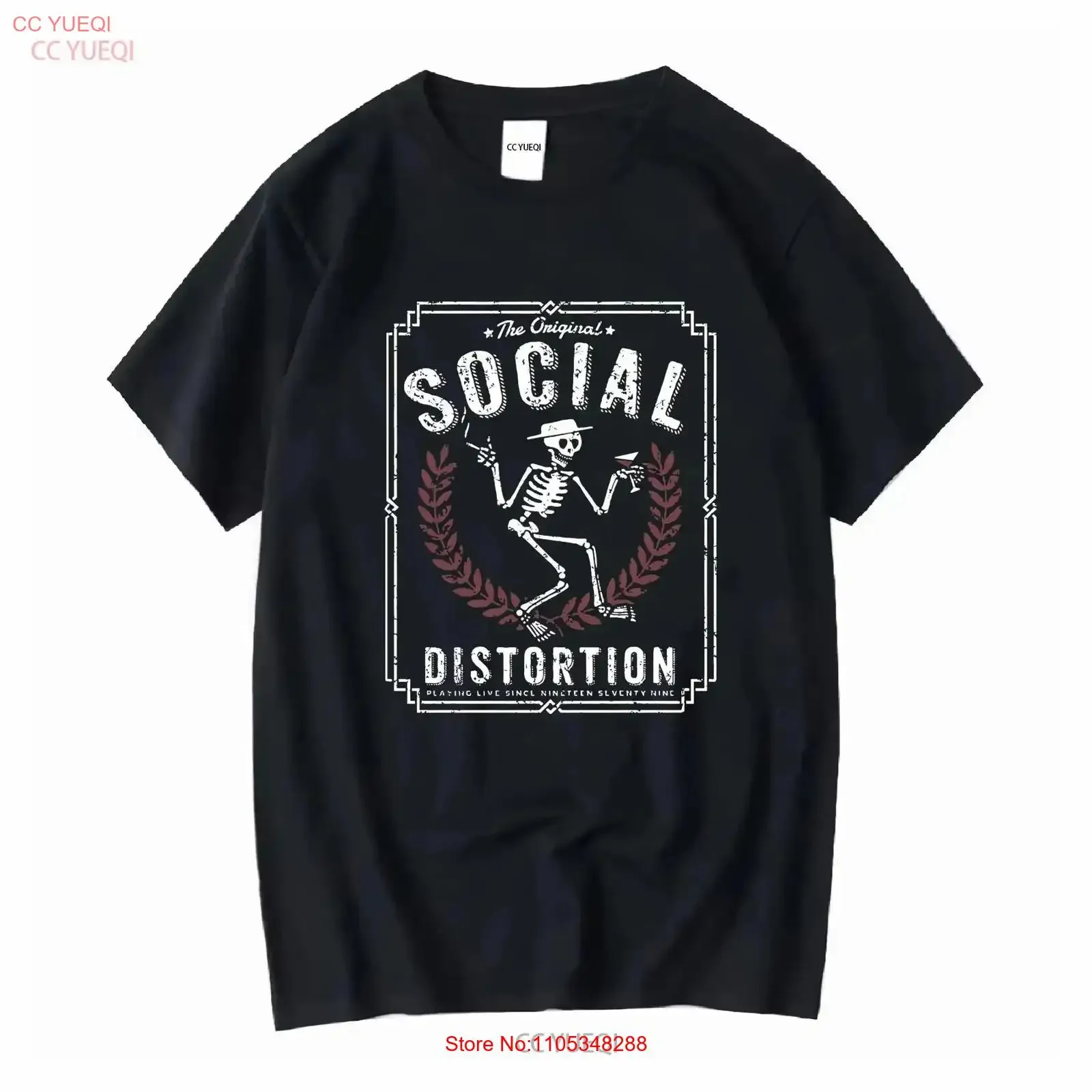 Camiseta SOCIAL DISTORTION con el logo original de 1979, estilo punk rock, manga corta o larga, vintage, cómoda, con efecto lavado.