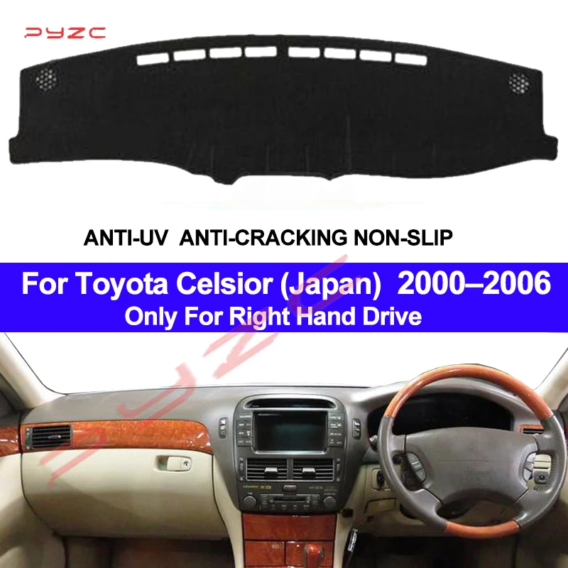 2 Layers CarAuto Inner Dashboard Cover Dashmat Pad Carpet Dash Mat For Lexus Toyota Celsior apan 2000 - 2006 2003 2004 2005