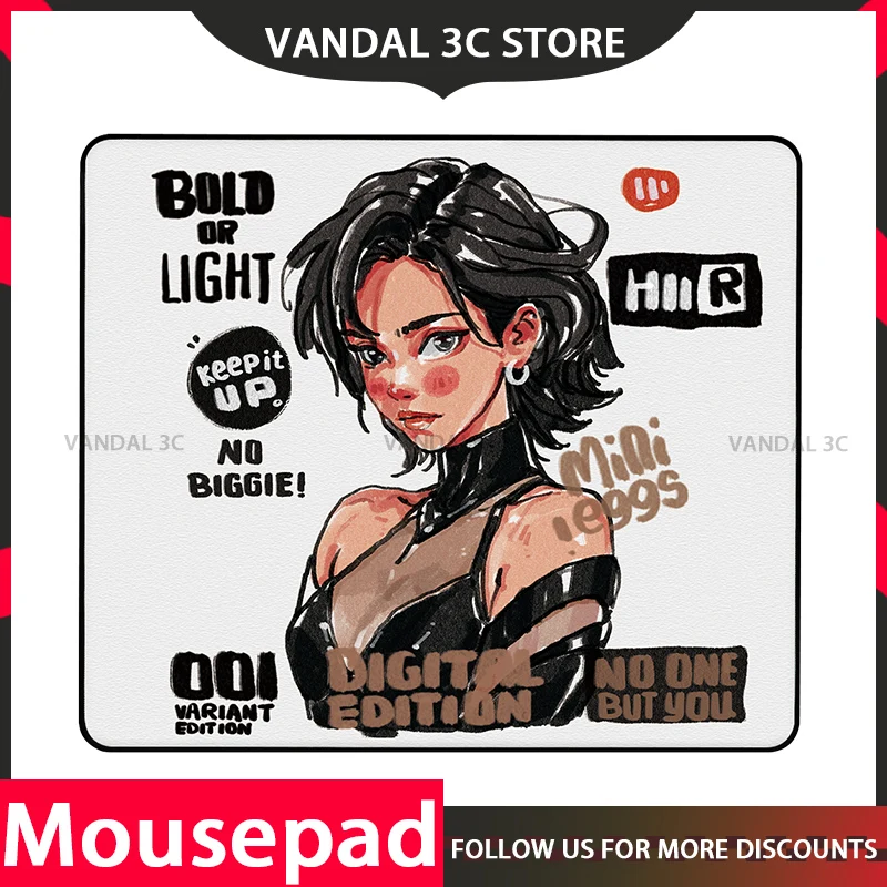 Owe Power Mousepad Alita 490x420mm 4mm Smooth Gaming Mousepad Esports Non-Slip Custom Desk Mat Office Gamer Accessories Varolant