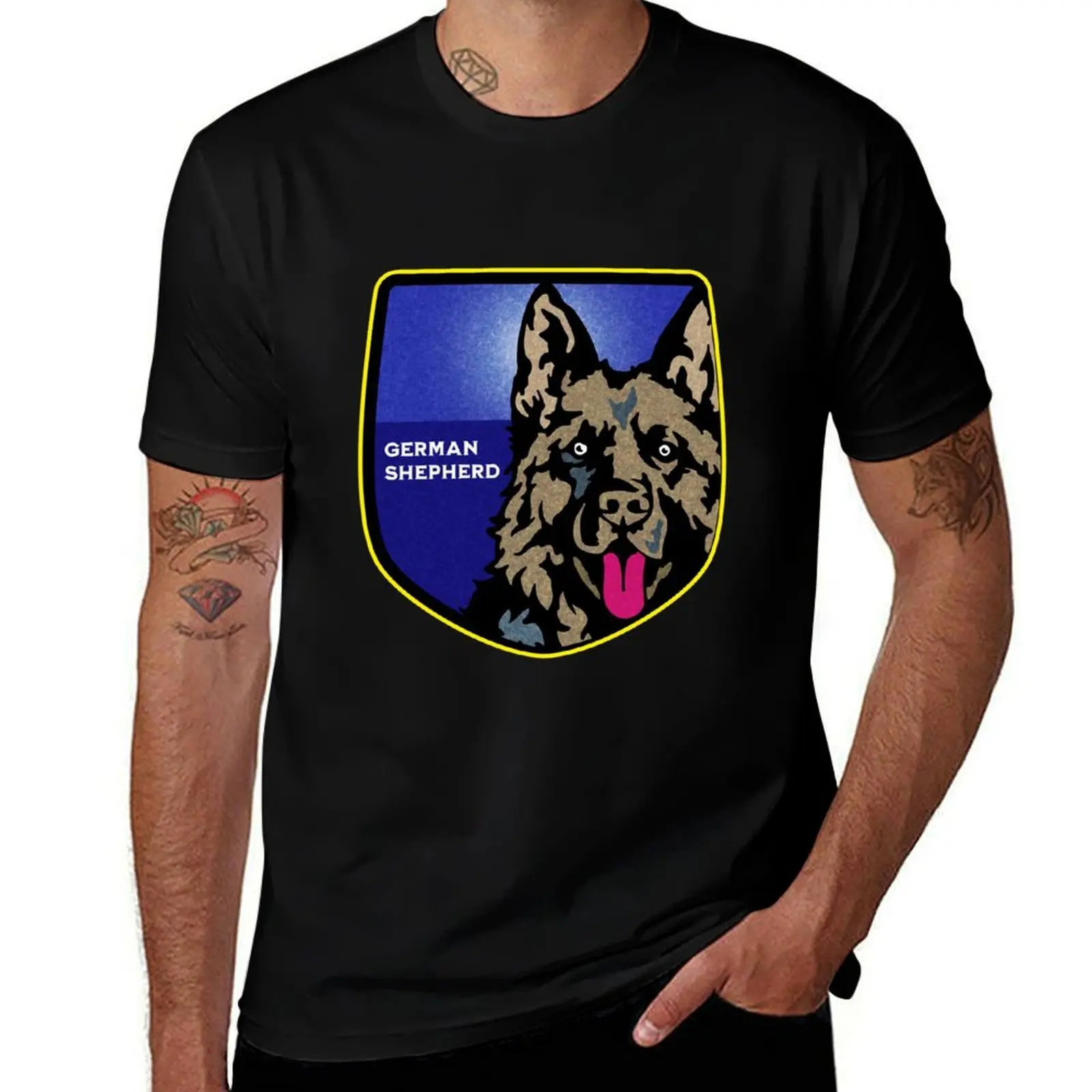 

Retro German Shepherd Dog T-Shirt customs plus size tops summer top plain black t shirts men
