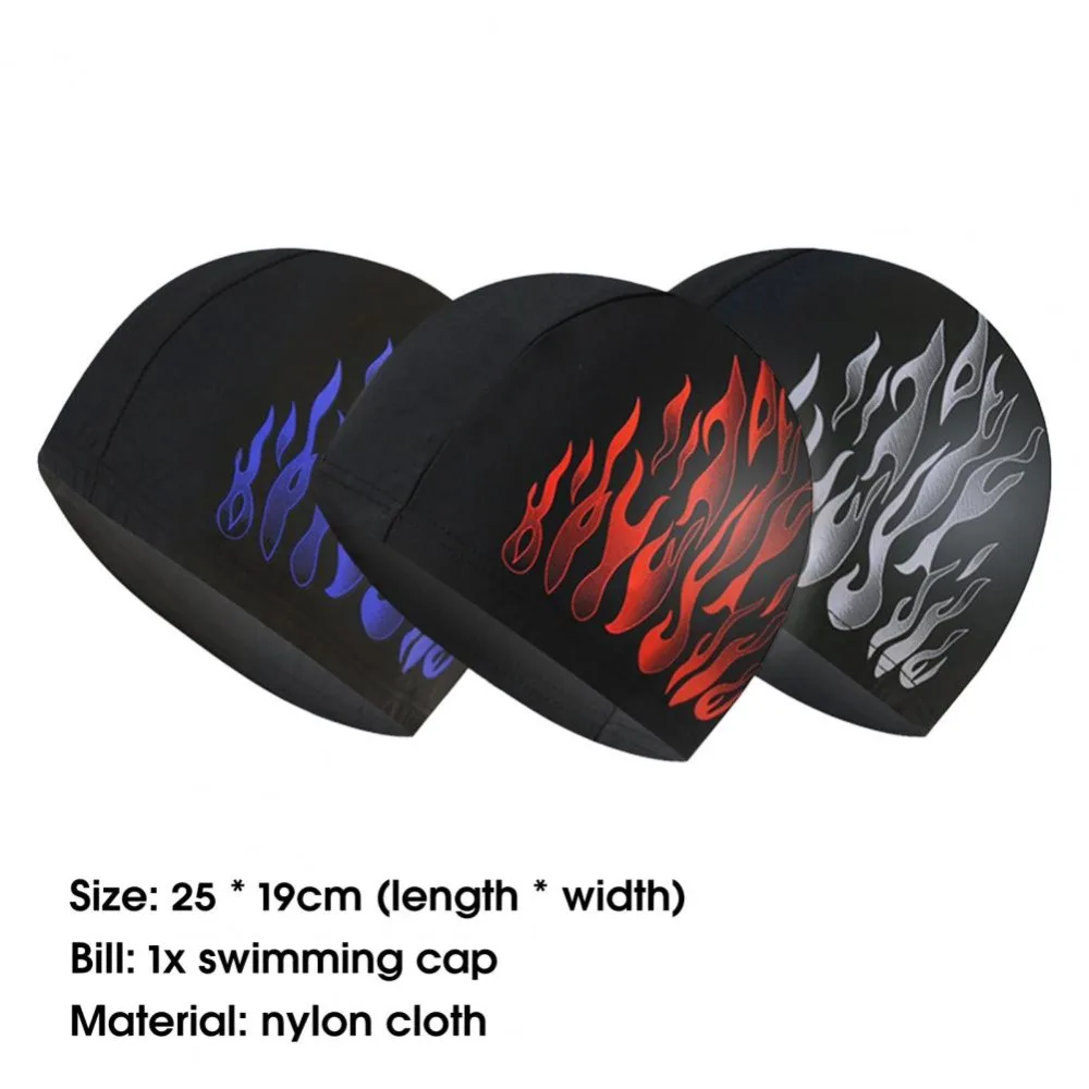 Elastic Swimming Accessories Flame Style Nylon Ear Protection Sunscreen Swimming Hat Swimming Cap Bathing Hat Diving Hats