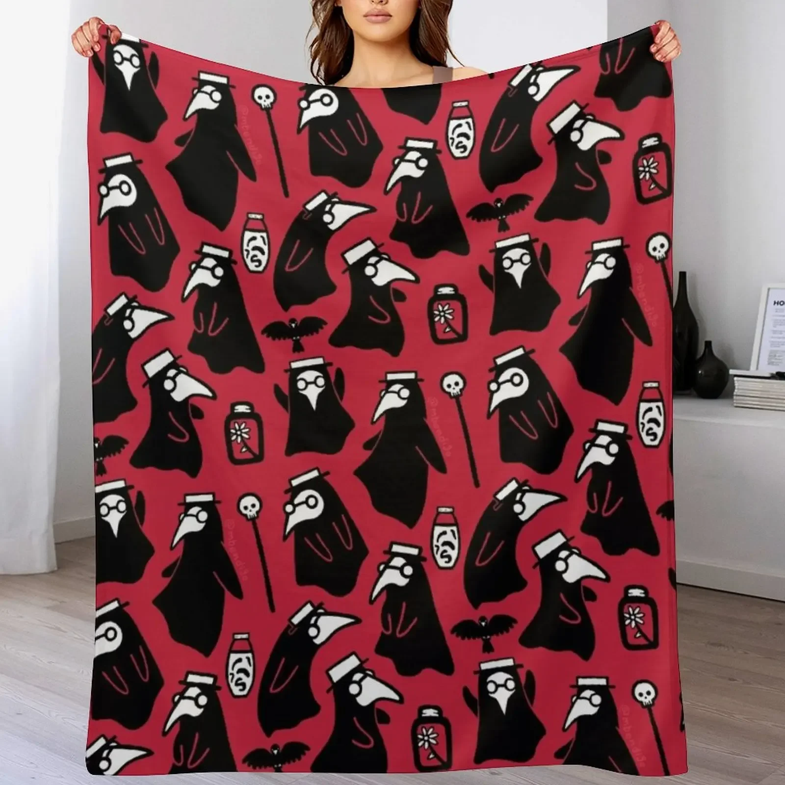 

Plague Doctors Throw Blanket Stylish Decor Blanket Gift for Friends Roommate