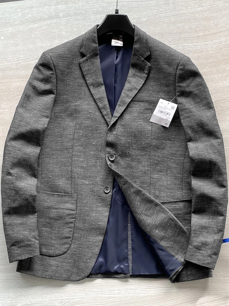 

Men's Slim Fit Casual Linen Suit Jaet Breathable Lightweight Autumn Outerwear Two Button Notch Lapel Busin Casual