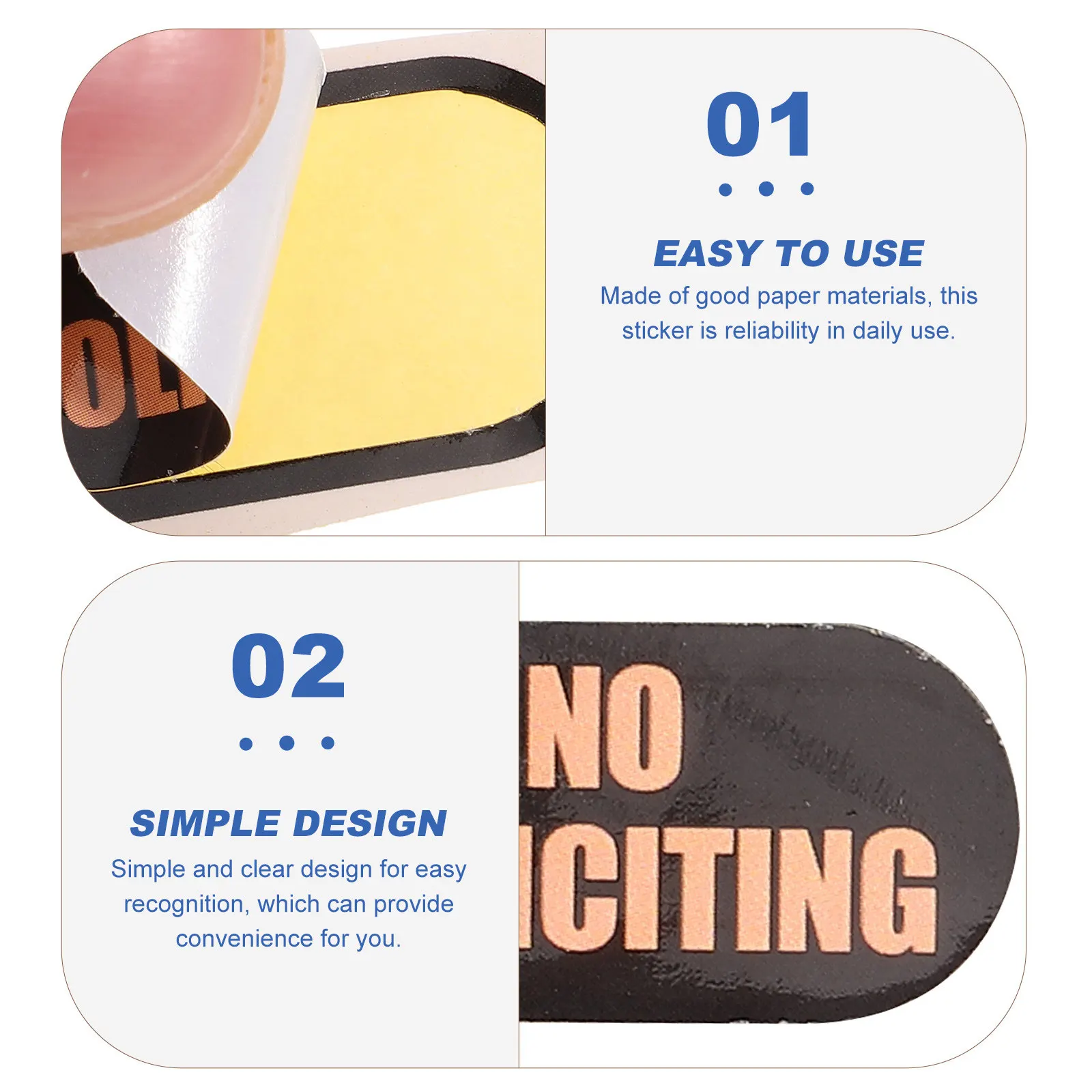 2Sheets No Soliciting Sign for PVC Clear Door Stickers Prevent Solicitation Window Cling for Door Front Yard